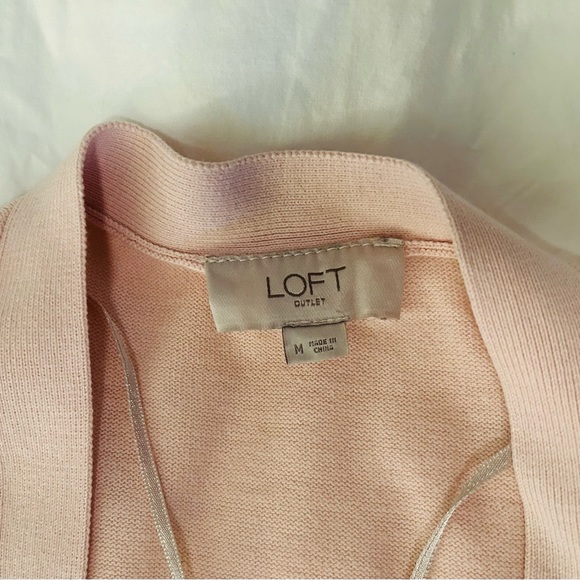 LOFT Light Pink Open Front Cardigan - Picture 2 of 2